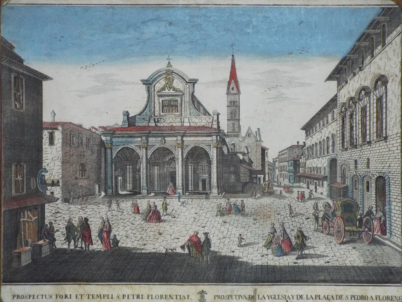 Print - Prospectus Fori et Templi S Petri Florentiae Prospetiva de la Yglesiay de la Placa S. Pedro, a Florence